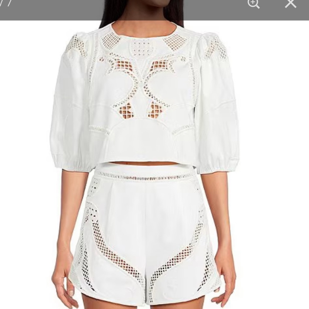 Gianni Bini White High Waist set , size 4 in both. Shorts taken a little.
